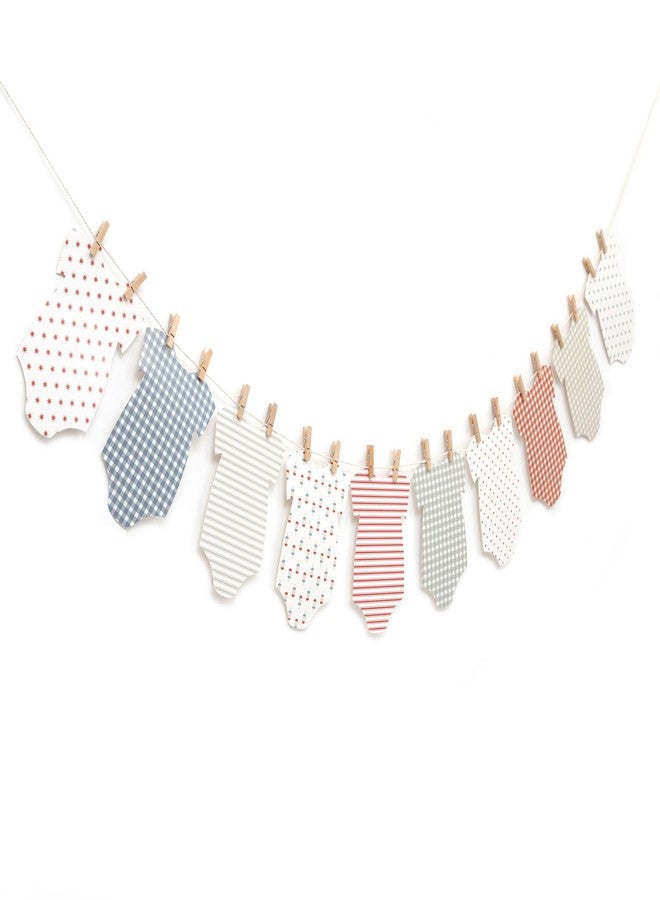 Agkvw Red, White, and Blue Baby Onesie Banner - 4th of July Baby Shower Decorations, Baby Clothesline Garland for Nursery, Newborn Party Decor - Image 5